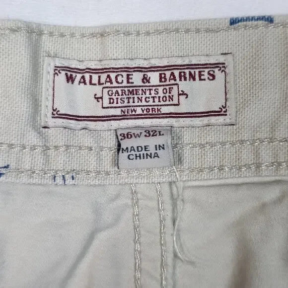 Wallace & Barnes Carpenter Canvas Double Knee AOP Geo Print Cream Tan Y2K 36x30 - Picture 6 of 10